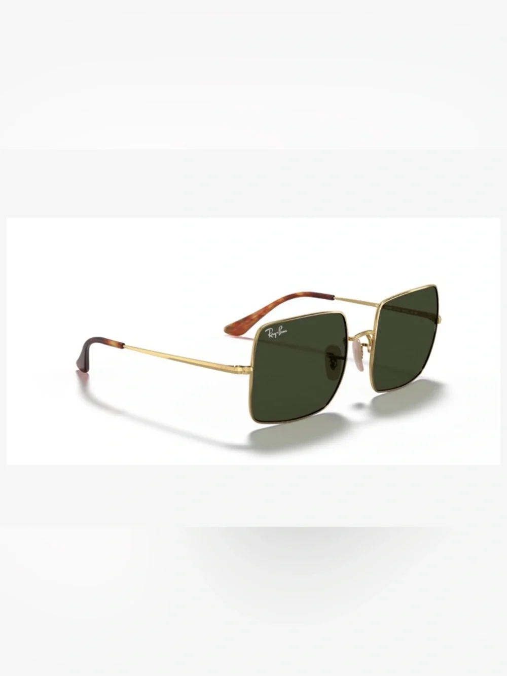 Ray-Ban Sunglasses RB1971 Square Reverse 9147/31 54/9 Women's Gold/ G-15 Green - Picture 5 of 16
